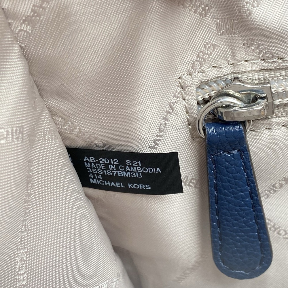 Michael Kors Briley Large Messenger Crossbody Bag Admiral Blue Small MK Logo - Picture 15 of 16